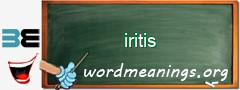 WordMeaning blackboard for iritis